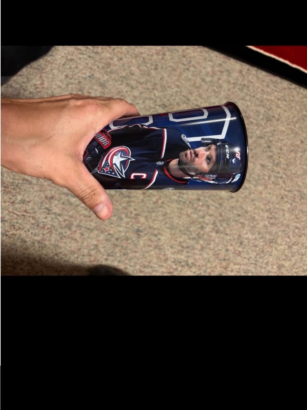 Boone Jenner Columbus Blue Jackets - Black & Red Jersey cup